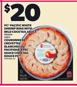 Independent Grocer PC PACIFIC WHITE SHRIMP RING WITH MILD COCKTAIL SAUCE offer