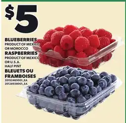 Independent Grocer BLUEBERRIES OR RASPBERRIES, HALF PINT offer