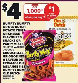 Independent Grocer HUMPTY DUMPTY OR OLD DUTCH POTATO CHIPS OR CHEESE FLAVOURED SNACKS OR PARTY MIXES offer