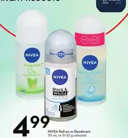 Sobeys NIVEA Roll-on or Deodorant offer