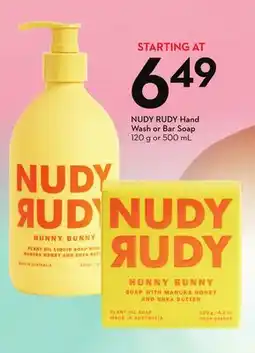 Sobeys NUDY RUDY Hand Wash or Bar Soap offer