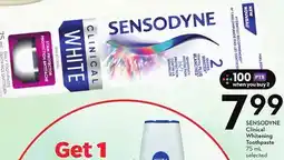 Sobeys SENSODYNE Clinical Whitening Toothpaste offer