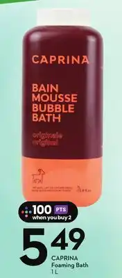 Sobeys CAPRINA Foaming Bath offer