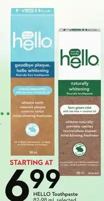 Sobeys HELLO Toothpaste offer