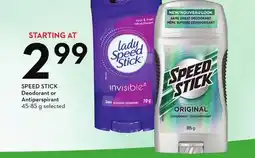 Sobeys SPEED STICK Deodorant or Antiperspirant offer