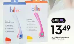 Sobeys BILLIE Razor Starter Kits or Refills offer