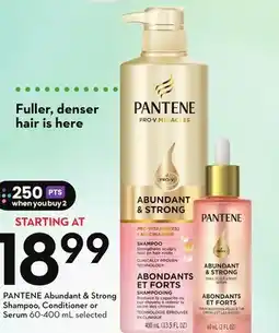 Sobeys PANTENE Abundant & Strong Shampoo, Conditioner or Serum offer