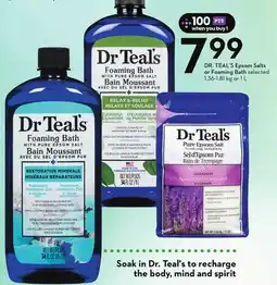 Sobeys DR. TEAL'S Epsom Salts or Foaming Bath offer