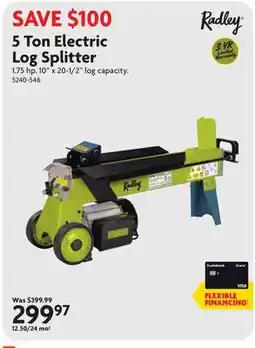 Home Hardware 5 Ton Electric Log Splitter offer