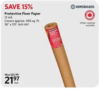 Home Hardware Protective Floor Paper offer