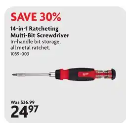 Home Hardware 14-in-1 Ratcheting Multi-Bit Screwdriver offer