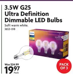 Home Hardware 3.5W G25 Ultra Definition Dimmable LED Bulbs offer