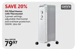 Home Hardware Oil Filled Heater with Thermostat offer