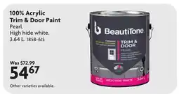 Home Hardware 100% Acrylic Trim & Door Paint offer