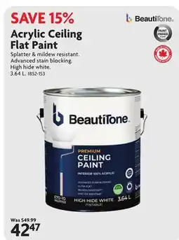 Home Hardware BEAUTITONE Acrylic Ceiling Flat Paint offer