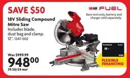 Home Hardware 18V Sliding Compound Mitre Saw offer