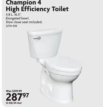 Home Hardware Champion 4 High Efficiency Toilet offer