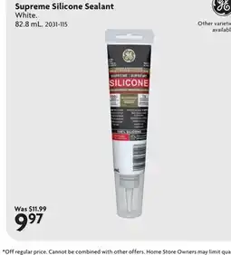 Home Hardware Kitchen & Bath Supreme Silicone Sealant offer