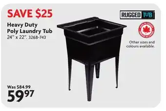 Home Hardware Heavy Duty Poly Laundry Tub offer