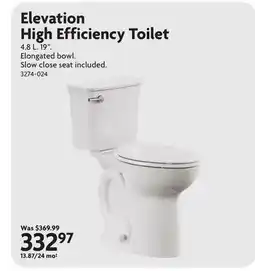 Home Hardware Elevation High Efficiency Toilet offer