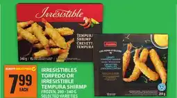 Food Basics IRRESISTIBLES TORPEDO OR IRRESISTIBLE TEMPURA SHIRMP offer