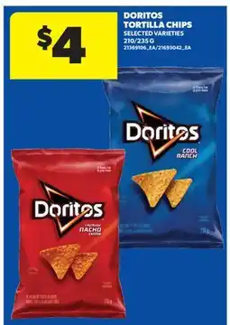 Real Canadian Superstore DORITOS TORTILLA CHIPS, 210/235 G offer