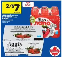 Real Canadian Superstore IÖGO NANÖ 6X93 ML OR SIGGI'S SKYR 4X100 G YOGURT offer