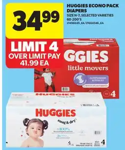 Real Canadian Superstore HUGGIES ECONO PACK DIAPERS, 60-200' S offer