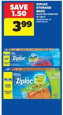 Real Canadian Superstore ZIPLOC STORAGE BAGS, 10-100' S offer