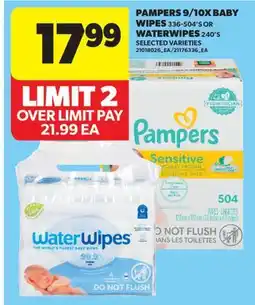 Real Canadian Superstore PAMPERS, 9/10X BABY WIPES, 336-504'S OR WATERWIPES, 240'S offer