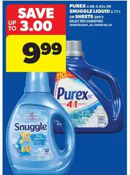 Real Canadian Superstore PUREX 4.08-4.43 L OR SNUGGLE LIQUID 2.77 L OR SHEETS 200' S offer