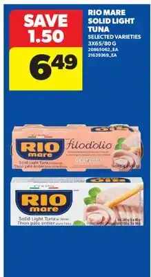 Real Canadian Superstore RIO MARE SOLID LIGHT TUNA, 3X65/80 G offer