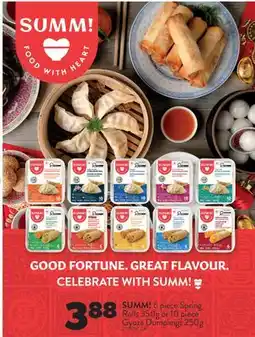 Real Canadian Superstore SUMM!, 6 PIECE SPRING ROLLS, 350g OR 10 PIECE GYOZA DUMPLINGS, 250g offer