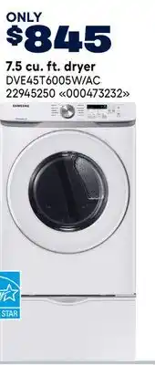 RONA Samsung, 7.5 cu. ft. dryer offer