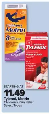 PharmaChoice Tylenol, Motrin Children's Pain Relief offer