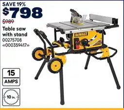 RONA DEWALT Table saw with stand offer