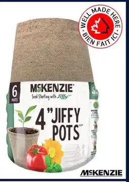 RONA Mckenzie Jiffy Seed Starting 4-in Peat Pots - 6 units 4 offer