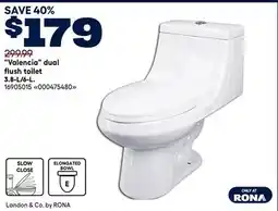 RONA Valencia dual flush toilet 3.8-L/6-L offer