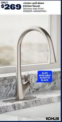 RONA KOHLER Leto pull-down kitchen faucet offer