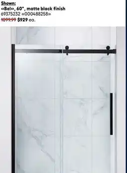 RONA OVE shower doors and bases Bel, 60, matte black finish offer