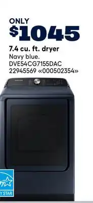 RONA SAMSUNG 7.4 cu. ft. dryer offer