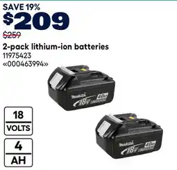 RONA Makita 2-pack lithium-ion batteries offer