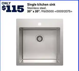 RONA Single kitchen sink 20'' x 20 offer