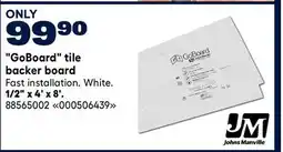 RONA Johns Manville GoBoard tile backer board offer