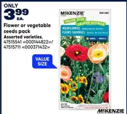 RONA Flower or vegetable seeds pack offer
