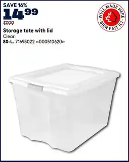 RONA Storage tote with lid 80-L offer