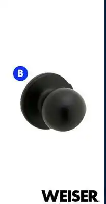 RONA Weiser Passage knob, matte black finish offer