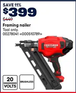 RONA CRAFTSMAN Framing nailer offer