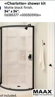 RONA MAAX Charlotte shower kit Matte black finish. 34 x 34 offer