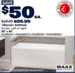 RONA MAAX Bosca bathtub offer